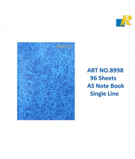 DOMS | A5 Bound/Hard Cover Note Book | Single Line | 96 Pages | Pack of 6(ART NO.8998)