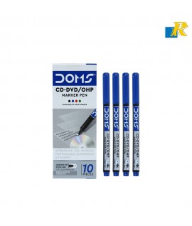 Doms CD-DVD/OHP Marker Pens - Blue - Pack of 10(ART NO.7660)