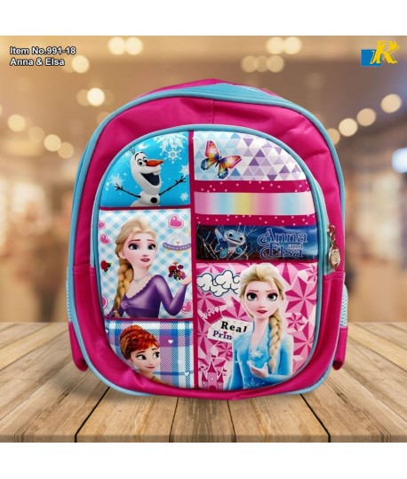 Kids School Bag - 3D Embossed Cartoon Character Backpack Light-Weight (Anna & Elsa) Item No.991-18