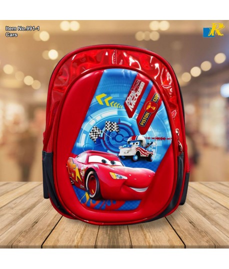 Kids School Bag - 3D Embossed Cartoon Character Backpack Light-Weight (Cars) Item No.991-1