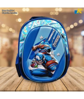 Kids School Bag - 3D Embossed Cartoon Character Backpack Light-Weight (Captain America) Item No.991-1