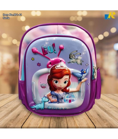 Kids School Bag - 3D Embossed Cartoon Character Backpack Light-Weight (Sofia) Item No.991-41