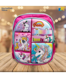 Kids School Bag - Embossed Multi Pictures Cartoon Character Backpack Light-Weight (Unicorn) Item No.991-18