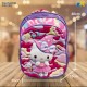 School Bag - 3D Embsosed Cartoon Character Backpack / Large Capacity /  Front full open bag (Hello Kitty) Item No.991-32