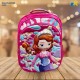 School Bag - 3D Embsosed Cartoon Character Backpack / Large Capacity /  Front full open bag (Sofia) Item No.991-32