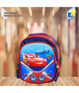 School Bag - 3D Embossed Cartoon Character Backpack / Large Capacity / Front full open bag (Lightning McQueen) Item No.991-9