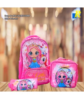 School Bag - Roco Little Princess Print 3-Piece Backpack Set / Large Capacity / Light-Weight Item No.RQ-UQJM2330BP