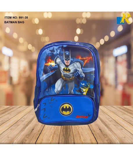 School Bag - 3D Embossed Cartoon Character Backpack Light-Weight / large Capacity (Bat Man) Item No.991-38