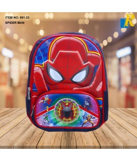 School Bag - 3D Embsosed Cartoon Character Backpack / Large Capacity / Light-Weight (SPIDERMAN) Item No.991-23