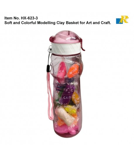 Heng Xin - Soft and Colorful Modelling Clay in Water Bottle pack / 14 Colors / Item No . HX-626-3