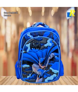 School Bag - 3D Embsosed Cartoon Character Backpack / Large Capacity / Front full open bag (BATMAN) Item No.991-32