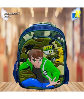 School Bag - 3D Embsosed Cartoon Character Backpack / Large Capacity / Front full open bag (BEN 10) Item No.991-32