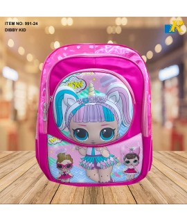 School Bag - 3D Embsosed Cartoon Character Backpack / Large Capacity / Front full open bag (DIBBY KID) Item No.991-24