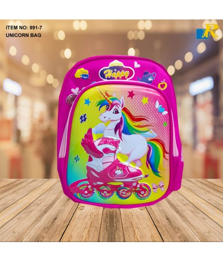 Kids School Bag - 3D Embossed Cartoon Character Backpack Light-Weight (UNICORN) Item No.991-7