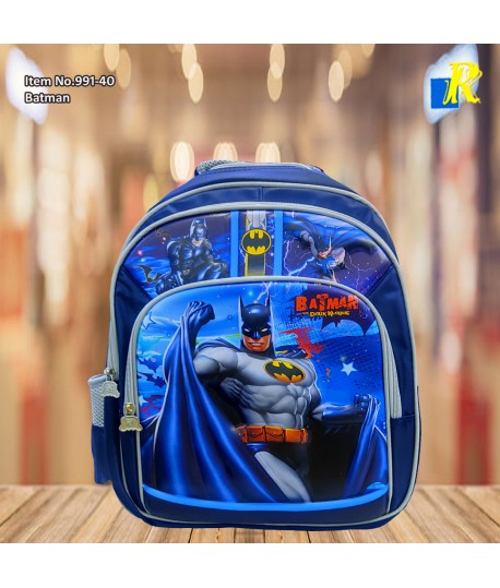 School Bag - 3D Embsosed Cartoon Character Backpack / Large Capacity / Light-Weight (Batman) Item No.991-40