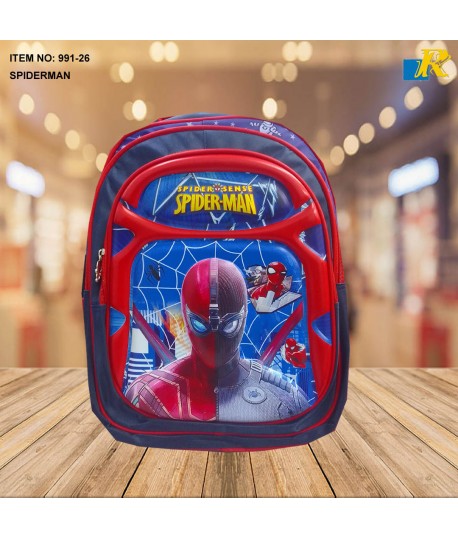 School Bag - 3D Embossed Cartoon Character Backpack Light-Weight / large Capacity (SPIDER MAN) Item No.991-26