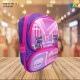 School Bag - 3D Embsosed Cartoon Character Backpack/ Front full open bag with pencil case (LITTLE CAT) Item No.991-12