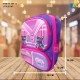 School Bag - 3D Embsosed Cartoon Character Backpack/ Front full open bag with pencil case (LITTLE CAT) Item No.991-12