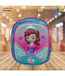 School Bag - 3D Embsosed Cartoon Character Backpack / Large Capacity / Front full open bag (SOFIA) Item No.991-9