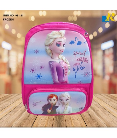 chool Bag - 3D Embsosed Cartoon Character Backpack / Large Capacity / Front full open bag (FROZEN) Item No.991-21