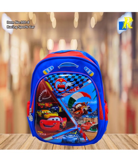 Kids School Bag - 3D Embossed Cartoon Character Backpack Light-Weight (Racing Car) Item No.991-8