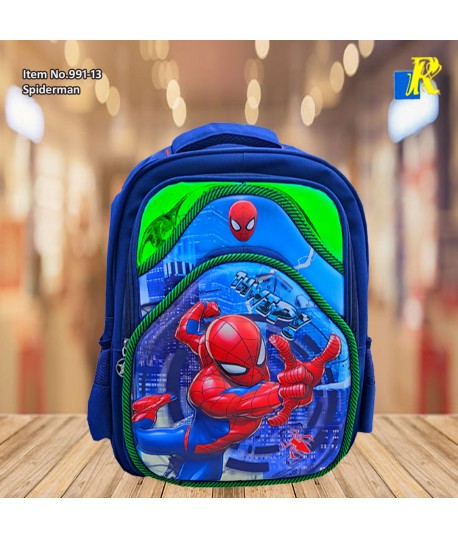 School Bag - 3D Embossed Cartoon Character Backpack Light-Weight / large Capacity (Spiderman) Item No.991-13