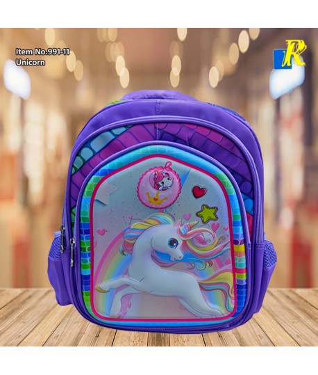 School Bag - 3D Embossed Cartoon Character Backpack Light-Weight / large Capacity(Unicoren) Item No.991-11