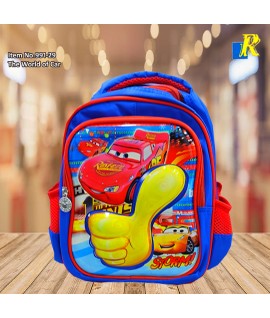 Kids School Bag - 3D Embossed Cartoon Character Backpack Light-Weight (The World of Car) Item No.991-29