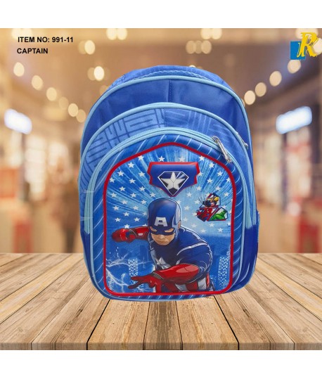 School Bag - 3D Embossed Cartoon Character Backpack Light-Weight / large Capacity(CAPTAIN) Item No.991-11