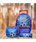 Roco Football Kids' Trolley School Backpack With Wheels, Lunch Box Bag & Pencil Case Item No.RQ-UQJM2334TY