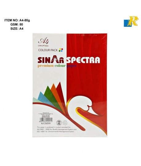 SINARCORRINE Color Photocopy Paper, 100 Sheets-80 gsm A4 Size Paper -ITEM NO: A4-80g