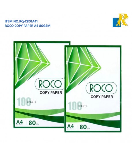 ROCO Paper Sheets-100 Sheets-80 GSM- A4 Size,White Item Number.RQ-C801A41