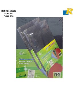 YUAN DA LONG COVER PAPER- Sheets-100 Sheets-230-GSM- A4 Size-Black, ITEM NO. A4-230g