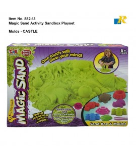 Magic Sand / Sandbox Playset with Molds (Castles) & 100% Safe Gluten-Free / Play-Sand 750g. / Item No. 882-13