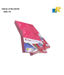 Clipp Leatherette Embossed Binding Cover 100 sheets, A4 Size, WHINE RED color-ITEM NO:CP-BCL2304-RD