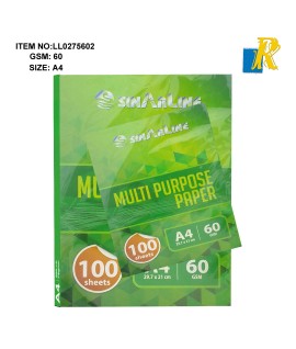 SINARLINE- 100 Sheets Computer Paper, A4 Size, White ITEM NO: LL0275602