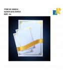 Award Certificates -20 Blank Plain White Paper Sheets - with (GOLD) Foil Metallic Border Item No.24606-6