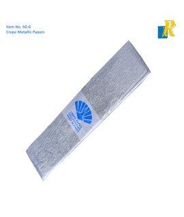 Crepe Paper Pack of 10,Metallic Silver Color For Diy & Crafts Item No.SG-6