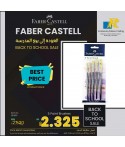 Faber-Castell Synthetic Hair Brush Flat Tip 5pc 6,8,12,14 & 16, white, Item No.281955