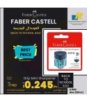 Faber-Castell GRIP AUTO LOCK Pencil Sharpeners, Pack of 12 RANDOM Color | With SAFETY SCREW Function Item No.183498