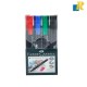 Faber-Castell Permanent Marker Slim Wallet Of 4Pc, Assorted-ITEM NO:156472