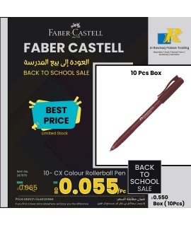 Faber-Castell Cx Colour Pen-Brown 0.1mm Pack Of 10 Pcs, Item No.247076