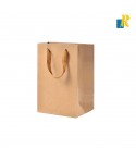 12-Pack Kraft Brown Paper Bags 32x15x34cm Plain Paper Bags with Ribbon Handle