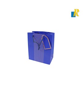 Pack of 12 Paper Bags - Golden Doted Design 15.5x7.5x12.5cm Bags Item No.10405-68