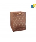 Paper Bags - Embossed Golden Design [Pack of 12] Recyclable Kraft Paper Gift, Food Service Bags-ITEM NO:10405-59