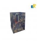 Paper Bags - Golden Printed Design [Pack of 12] Recyclable Kraft Paper Gift, Food Service Bags-ITEM NO:10405-205