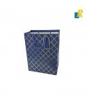 12-Pack Color Paper Bags With Golden Print / Rope Handle & Tag 32x12x26cm Item No.10405-170