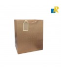 Paper Bags - Embossed Design [Pack of 12] Recyclable Kraft Paper Gift, Food Service Bags-ITEM NO:10405-114