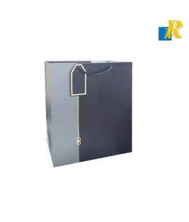 Paper Bags - Golden Printed Design [Pack of 12] Recyclable Kraft Paper Gift, Food Service Bags-ITEM NO:10405-118