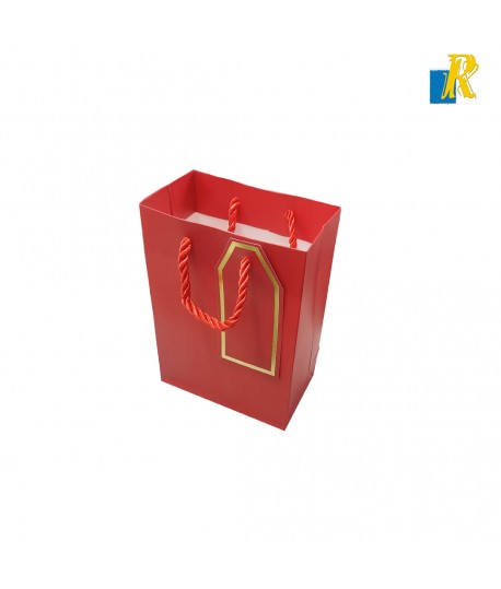 12-Pack Small Color Paper Bags With Rope Handle & Tag 15x12x7cm Item No.20252492